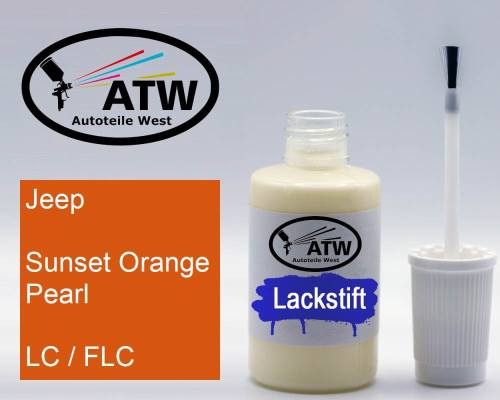 Jeep, Sunset Orange Pearl, LC / FLC: 20ml Lackstift, von ATW Autoteile West.